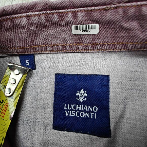 Luchiano Visconti Shirt Men's S Red Snap Buttons 100% Cotton - Picture 4 of 7